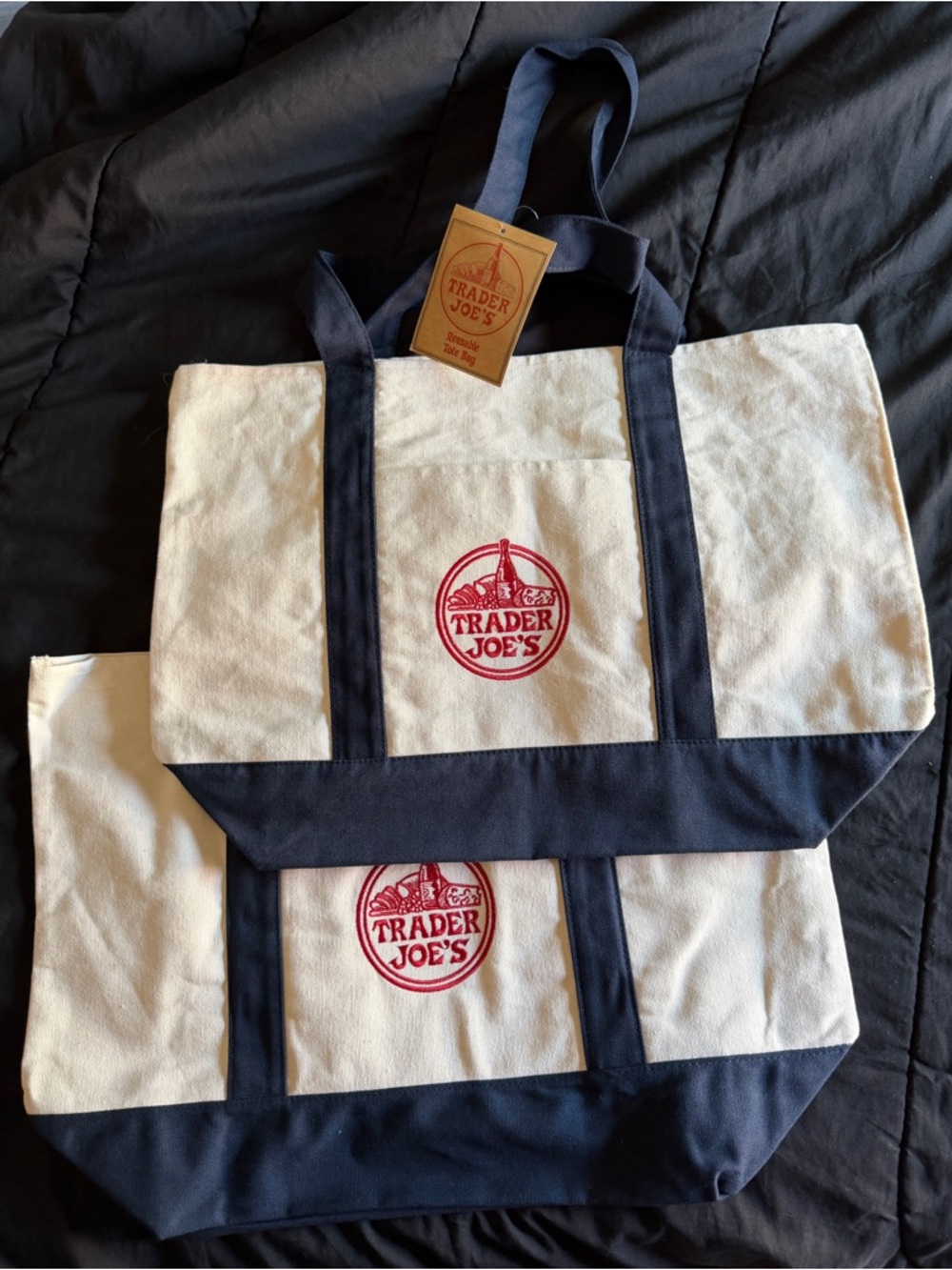 Trader Joe’s Canvas Tote Bags - 2 bags